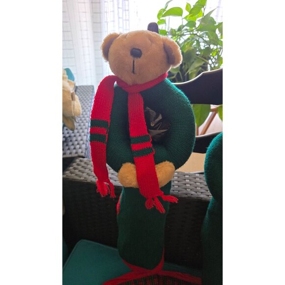 Vintage Large Teddy Bear Wreath AND 3 Stockings All Handmade, Read Description - Picture 6 of 16